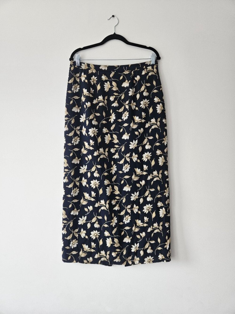 Vintage Jones New York 100% Silk Floral Midi Skirt, Cottagecore Skirt Size 12